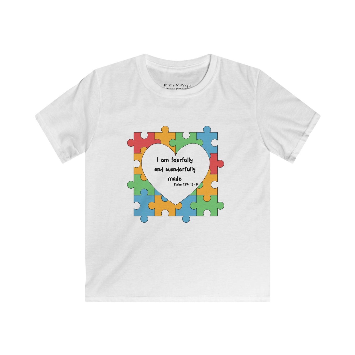 Kids Tee Autism Awareness Psalm 139 Softstyle Shirt