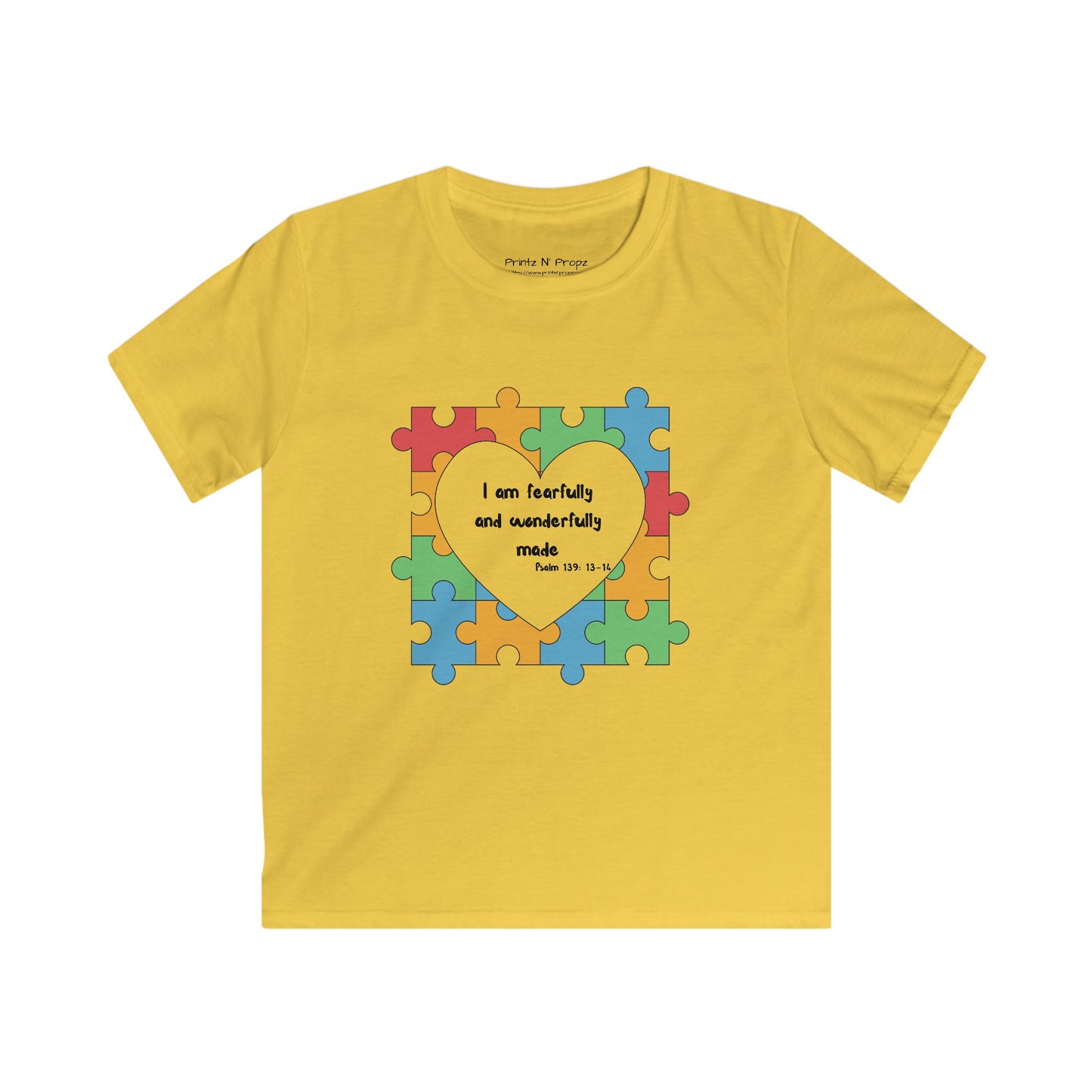 Kids Tee Autism Awareness Psalm 139 Softstyle Shirt