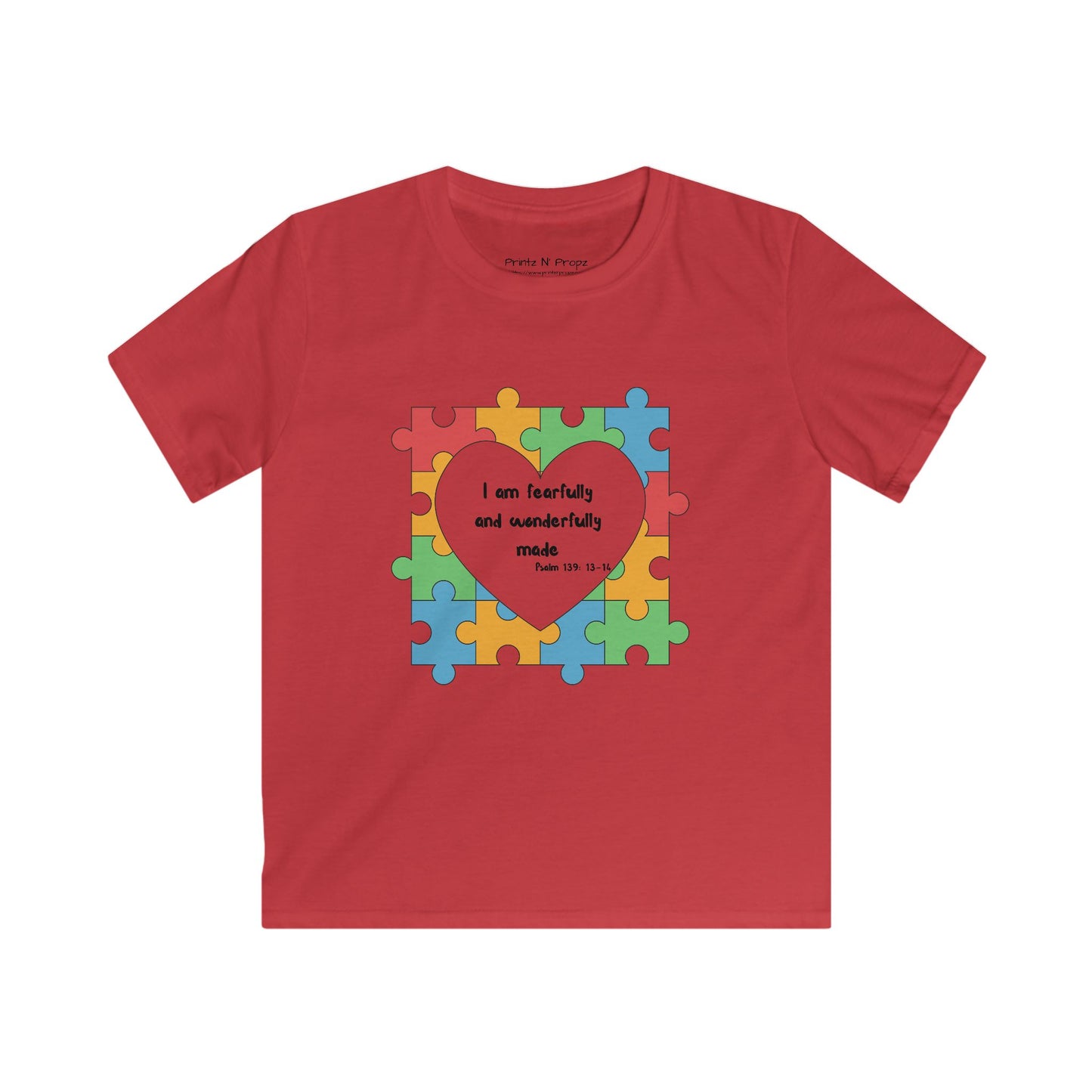 Kids Tee Autism Awareness Psalm 139 Softstyle Shirt