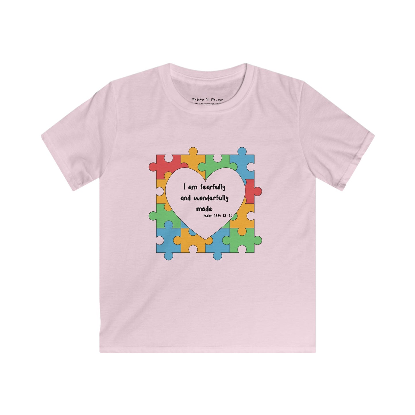 Kids Tee Autism Awareness Psalm 139 Softstyle Shirt