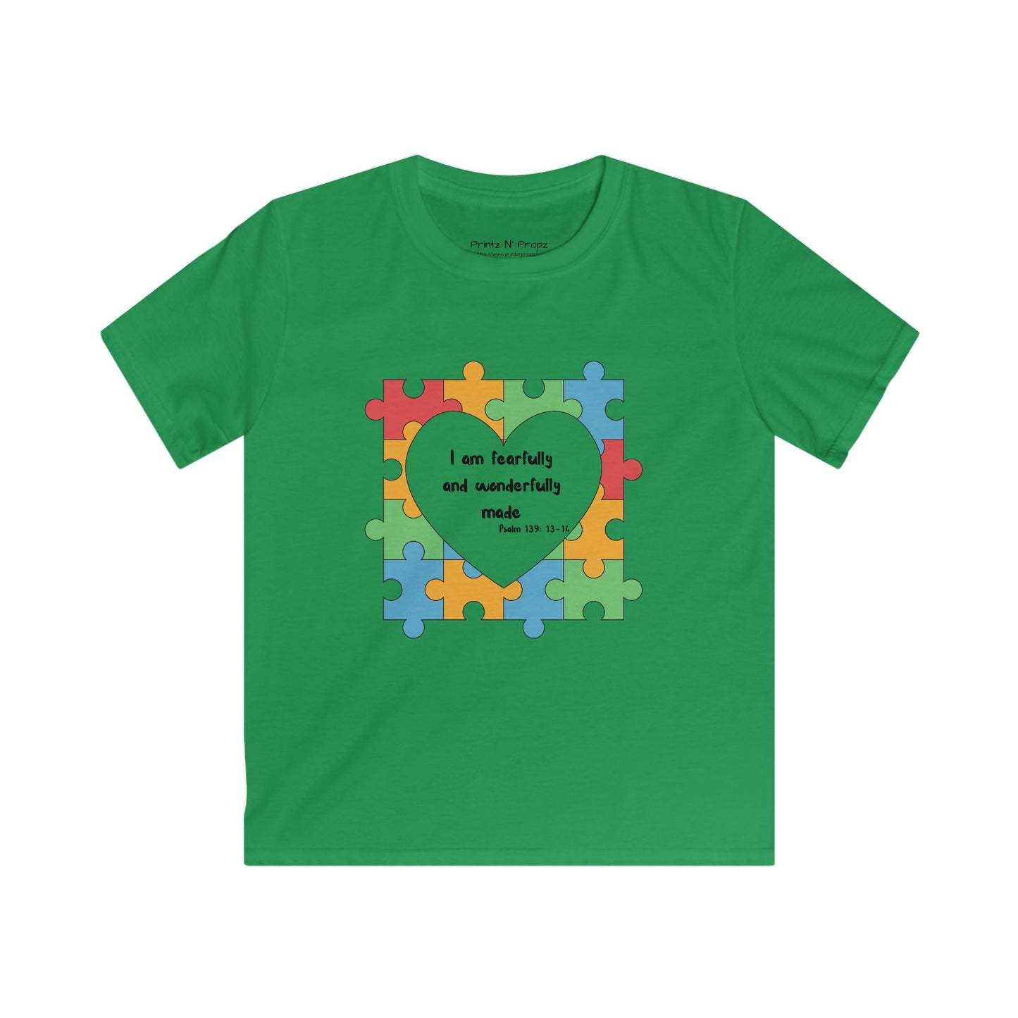 Kids Tee Autism Awareness Psalm 139 Softstyle Shirt