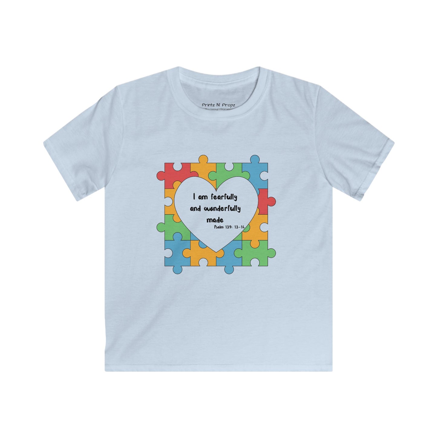Kids Tee Autism Awareness Psalm 139 Softstyle Shirt