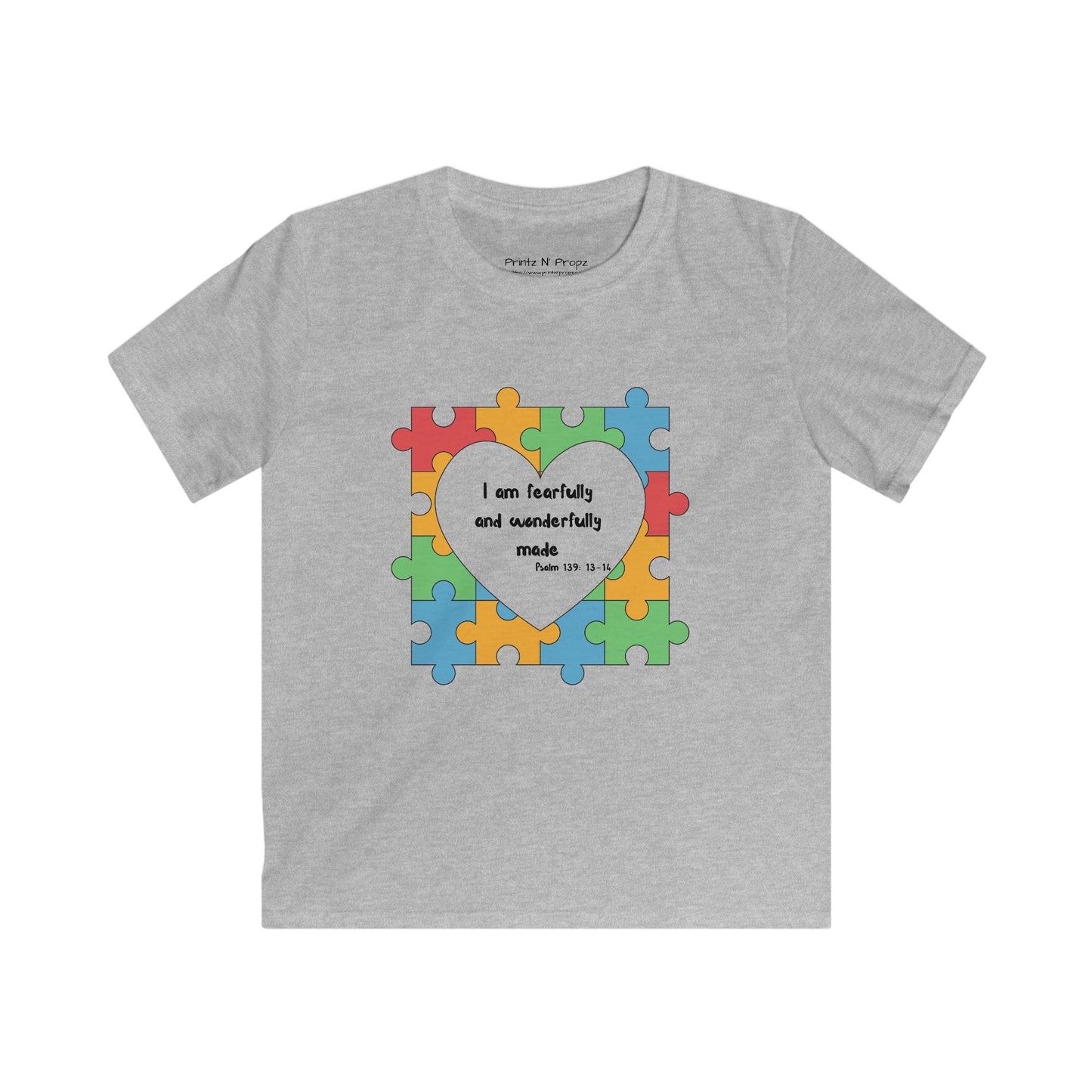 Kids Tee Autism Awareness Psalm 139 Softstyle Shirt