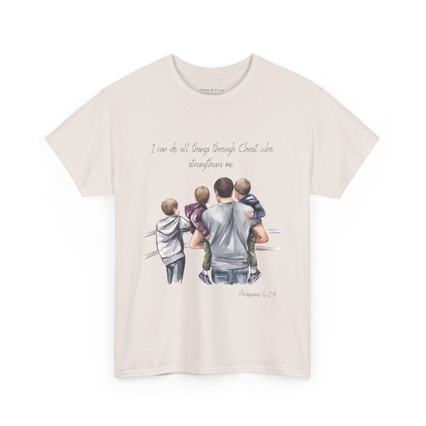 Philippians 4:13 Dad with 3 kids